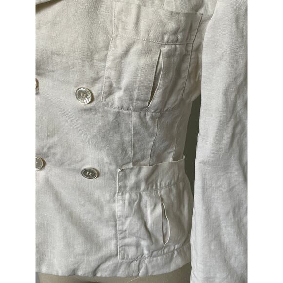 Vintage Ralph Lauren Cream Linen Blazer Size 4 - Picture 4 of 10